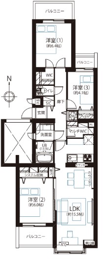 藤和上北沢ホームズの間取り図